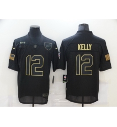 Nike Buffalo Bills 12 Jim Kelly Black 2020 Salute To Service Limited Jersey