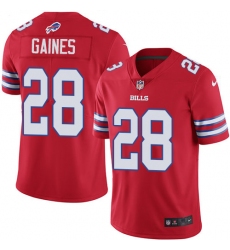 Nike Buffalo Bills 28 E J  Gaines Red Men Stitched NFL Limited Rush Jersey