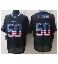 Nike Buffalo Bills 50 Kiko Alonso Black Elite USA Flag Fashion NFL Jersey