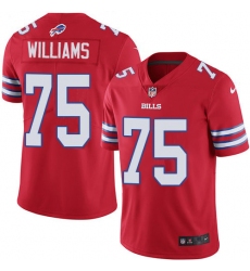 Nike Buffalo Bills 75 Daryl Williams Red Men Stitched NFL Limited Rush Jersey
