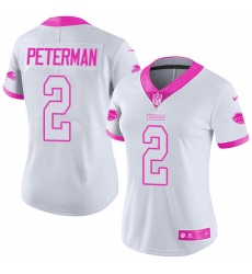 Nike Bills #2 Nathan Peterman White Pink Womens Stitched NFL Limited Rush Fashion Jersey