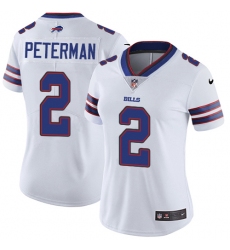 Nike Bills #2 Nathan Peterman White Womens Stitched NFL Vapor Untouchable Limited Jersey