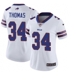 Nike Bills #34 Thurman Thomas White Womens Stitched NFL Vapor Untouchable Limited Jersey