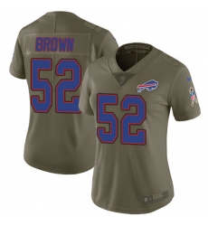 Nike Bills #52 Preston Brown Olive Womens Stitched NFL Limited 2017 Salute to Service Jersey