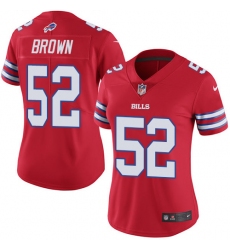 Nike Bills #52 Preston Brown Red Womens Stitched NFL Limited Rush Jersey