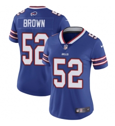 Nike Bills #52 Preston Brown Royal Blue Team Color Womens Stitched NFL Vapor Untouchable Limited Jersey