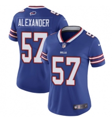 Nike Bills #57 Lorenzo Alexander Royal Blue Team Color Womens Stitched NFL Vapor Untouchable Limited Jersey
