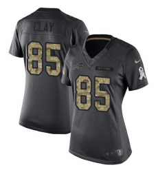 Nike Bills #85 Charles Clay Black Womens Stitched NFL Limited 2016 Salute to Service Jersey