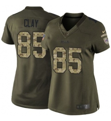 Nike Bills #85 Charles Clay Green Womens Stitched NFL Limited Salute to Service Jersey