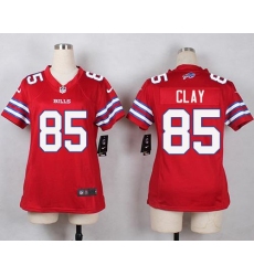 Nike Bills #85 Charles Clay Red Womens Stitched NFL Limited Rush Jersey