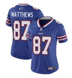 Nike Bills #87 Jordan Matthews Royal Blue Team Color Womens Stitched NFL Vapor Untouchable Limited Jersey