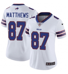 Nike Bills #87 Jordan Matthews White Womens Stitched NFL Vapor Untouchable Limited Jersey