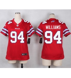 Nike Bills #94 Mario Williams Red Womens Stitched NFL Limited Rush Jersey
