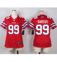 Nike Bills #99 Marcell Dareus Red Womens Stitched NFL Limited Rush Jersey