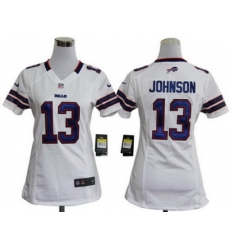 Women Nike Buffalo Bills 13# Steve Johnson White Nike NFL Jerseys