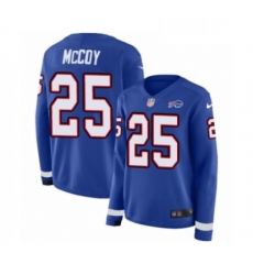 Womens Nike Buffalo Bills 25 LeSean McCoy Limited Royal Blue Therma Long Sleeve NFL Jersey