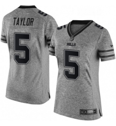 Womens Nike Buffalo Bills 5 Tyrod Taylor Limited Gray Gridiron NFL Jersey