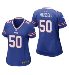 Ｗomen Nike Buffalo Bills Gregory Rousseau 50 Blue Vapor Limited Jersey