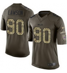 Nike Bills #90 Shaq Lawson Green Youth Stitched NFL Limited Salute to Service Jersey