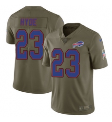 Youth Nike Bills #23 Micah Hyde Olive Stitched NFL Limited 2017 Salute to Service Jersey