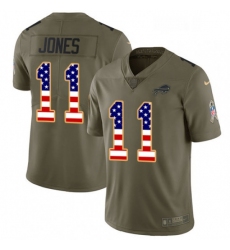 Youth Nike Buffalo Bills 11 Zay Jones Limited OliveUSA Flag 2017 Salute to Service NFL Jersey