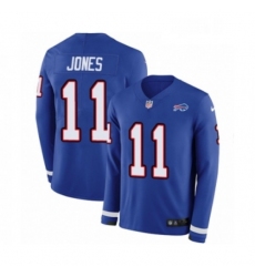 Youth Nike Buffalo Bills 11 Zay Jones Limited Royal Blue Therma Long Sleeve NFL Jersey