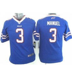 Youth Nike Buffalo Bills 3 E. J. Manuel Royal Blue Team Color Stitched NFL Jersey