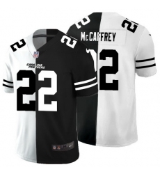 Carolina Panthers 22 Christian McCaffrey Men Black V White Peace Split Nike Vapor Untouchable Limited NFL Jersey