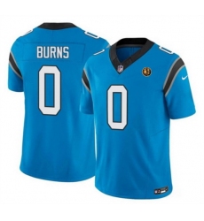 Men Carolina Panthers 0 Brian Burns Blue 2023 F U S E  With John Madden Patch Vapor Limited Stitched Football Jersey