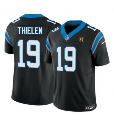 Men Carolina Panthers 19 Adam Thielen Black 2023 F U S E  With John Madden Patch Vapor Limited Stitched Football Jersey