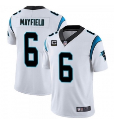 Men Carolina Panthers 2022 #6 Baker Mayfield White With 3-star C Patch Vapor Untouchable Limited Stitched Jersey