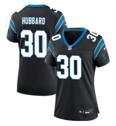Men Carolina Panthers 30 Chuba Hubbard Black 2023 F U S E  Vapor Limited Stitched Football Jersey