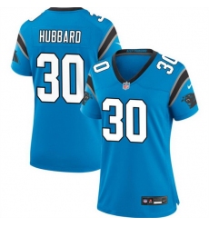 Men Carolina Panthers 30 Chuba Hubbard Blue 2023 F U S E  Vapor Limited Stitched Football Jersey