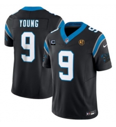 Men Carolina Panthers 9 Bryce Young Black 2023 F U S E  With 1 Star C Patch And John Madden Patch Vapor Limited Stitched Football Jersey