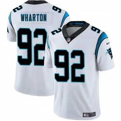 Men Carolina Panthers 92 Tershawn Wharton White 2025 Vapor Limited Stitched Football Jersey