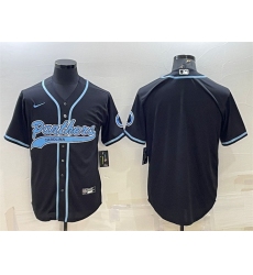Men Carolina Panthers Blank Black With Patch Cool Base Stitched Baseball Jersey