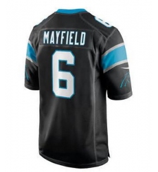 Men Nike Carolina Panthers #6 Baker Mayfield Black Vapor Limited Jersey