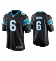 Men's Carolina Panthers #6 P.J. Walker Black Game Nike Jersey