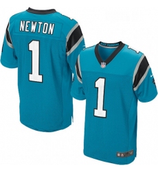 Mens Nike Carolina Panthers 1 Cam Newton Elite Blue Alternate NFL Jersey