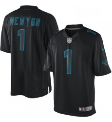 Mens Nike Carolina Panthers 1 Cam Newton Limited Black Impact NFL Jersey