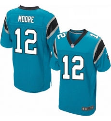 Mens Nike Carolina Panthers 12 DJ Moore Elite Blue Alternate NFL Jersey
