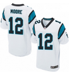 Mens Nike Carolina Panthers 12 DJ Moore Elite White NFL Jersey