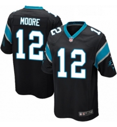 Mens Nike Carolina Panthers 12 DJ Moore Game Black Team Color NFL Jersey