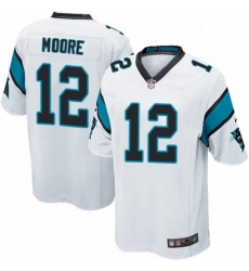 Mens Nike Carolina Panthers 12 DJ Moore Game White NFL Jersey
