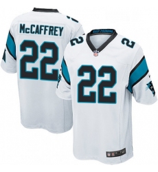 Mens Nike Carolina Panthers 22 Christian McCaffrey Game White NFL Jersey