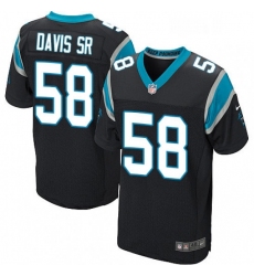 Mens Nike Carolina Panthers 58 Thomas Davis Elite Black Team Color NFL Jersey
