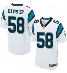 Mens Nike Carolina Panthers 58 Thomas Davis Elite White NFL Jersey