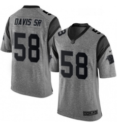 Mens Nike Carolina Panthers 58 Thomas Davis Limited Gray Gridiron NFL Jersey
