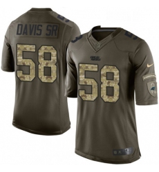 Mens Nike Carolina Panthers 58 Thomas Davis Limited Green Salute to Service NFL Jersey