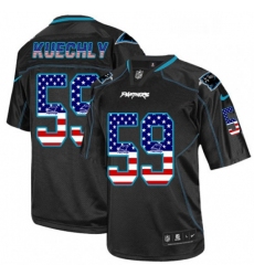 Mens Nike Carolina Panthers 59 Luke Kuechly Elite Black USA Flag Fashion NFL Jersey